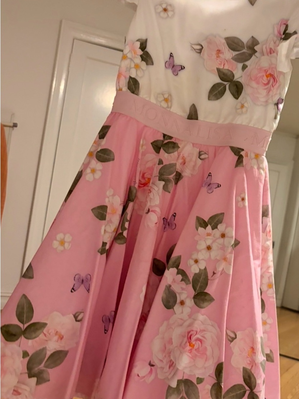 MONA LISA Pink and White Floral Party Dress